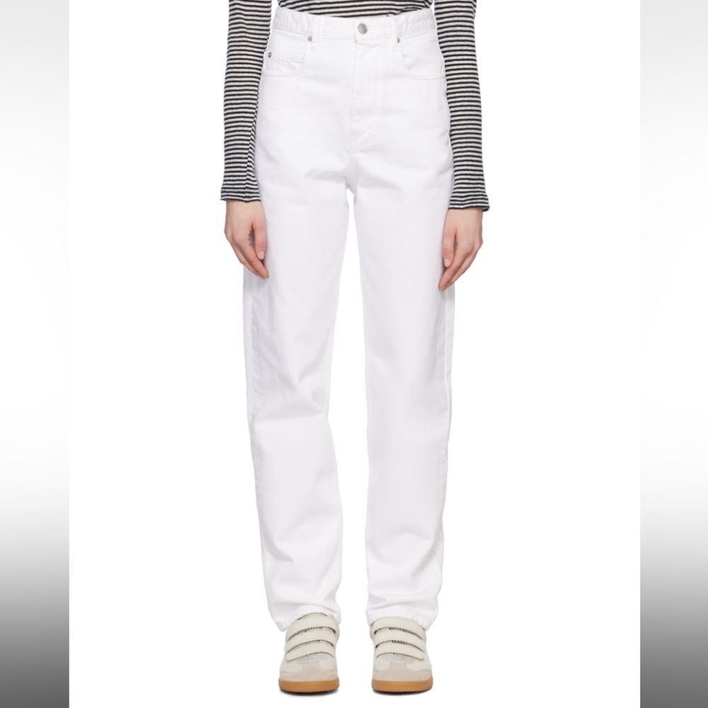 Isabel Marant Étoile White Corsy Jeans High-Rise Straight Leg 42 US 10
